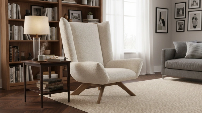 Poltrona Dalia in tessuto imbottito di Calligaris