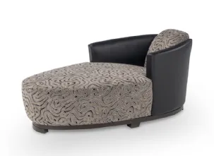 Poltrona Hotel Chaise Longue in tessuto e pelle di Calia