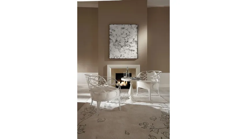 Poltroncina di design Noè con base e schienale in ferro di Cantori