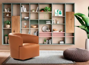 Poltroncina in pelle Pirouette di Calia