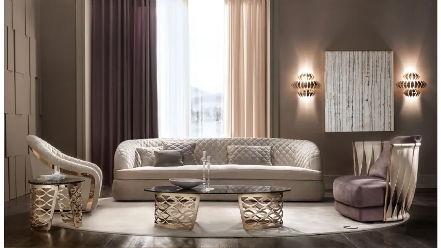 Poltroncina in pelle e tessuto Twist di Cantori