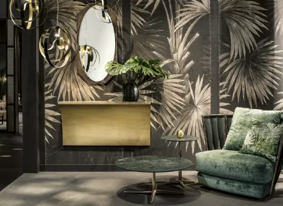 Poltroncina in pelle e tessuto Twist di Cantori