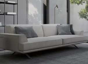 Divano lineare in tessuto Slab plus di Bonaldo