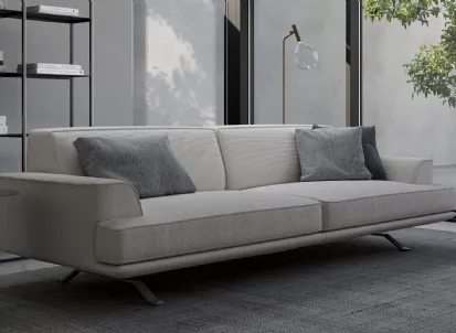 Divano lineare in tessuto Slab plus di Bonaldo