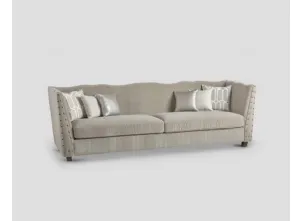Divano DB006671 4 posti sagomato con borchie di Dialma Brown