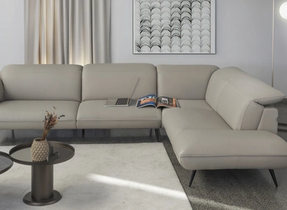 Divano angolare in pelle Mannequin di Calia