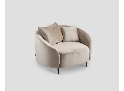 Poltrona DB006519 sagomata rivestita velluto di Dialma Brown