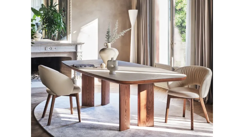 Sedia in pelle Anime Wood di Calligaris
