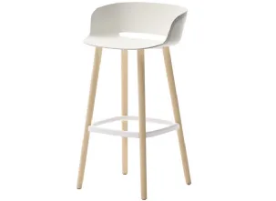 Sgabello Babila in tecnopolimero con struttura in legno di Veneta Cucine