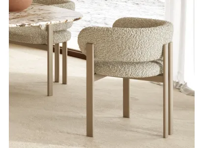 Sedia con braccioli in tessuto Bay Metal Armchair di Nature Design