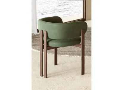 Sedia in pelle con base in legno Bay Wood Armchair di Nature Design