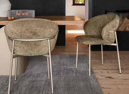 Sedia in tessuto con gambe in metallo Oleandro di Calligaris
