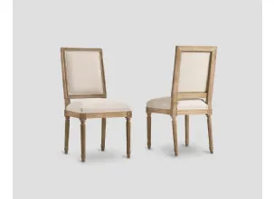 Sedia Coralis rivestita in tessuto imbottito con struttura in legno massello di Rovere naturale spazzolato di Dialma Brown