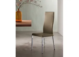 Sedia Denise Flex in pelle con schienale alto di Riflessi