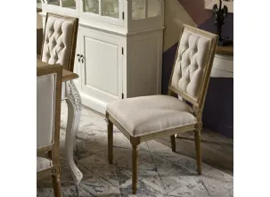 Sedia Egle con schienale e seduta imbottiti e rivestiti in tessuto con struttura in legno massello di Rovere naturale spazzolato di Dialma Brown