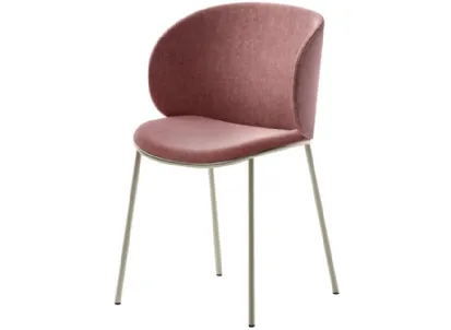 Sedia Fluffy in tessuto imbottito e struttura in metallo di Veneta Cucine