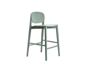 Sgabello Harmo Kitchen Stool in legno di Frassino verniciato Azzurro Grigio di Infiniti