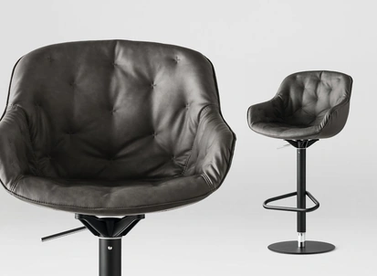 Sgabello in pelle Igloo di Calligaris