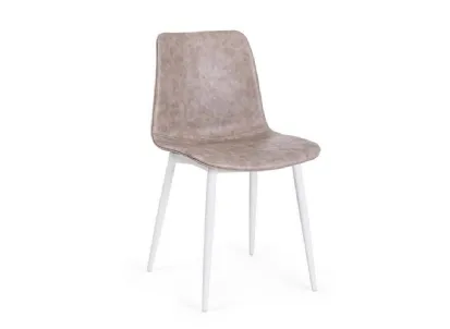 Sedia Kyra rivestita Similpelle Beige di Bizzotto