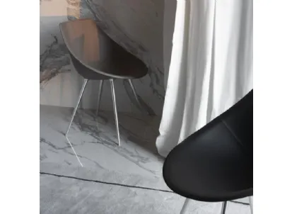 Sedia Lagò rivestita in cuoio di Driade