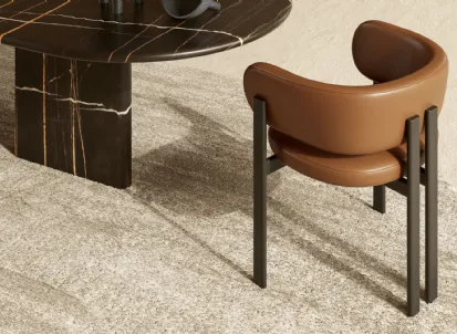 Sedia Bay Metal Armchair in pelle e metallo di Nature Design