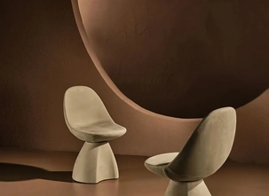 Sedia Nest rivestita in Nabuk di Nature Design