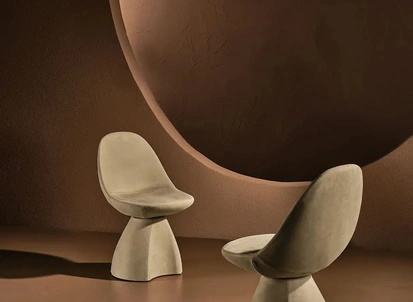 Sedia Nest rivestita in Nabuk di Nature Design