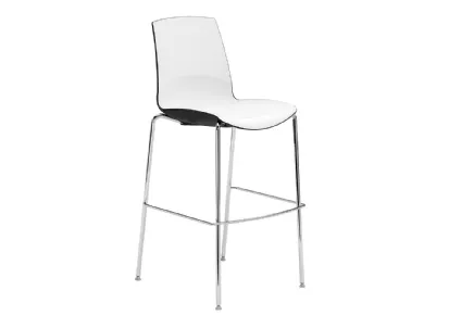 Sgabello Now 4 Legs Stool in polipropilene e acciaio cromato di Infiniti