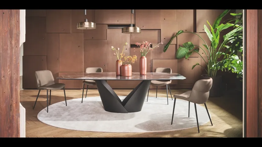 Sedia in ecopelle Onda di Calligaris