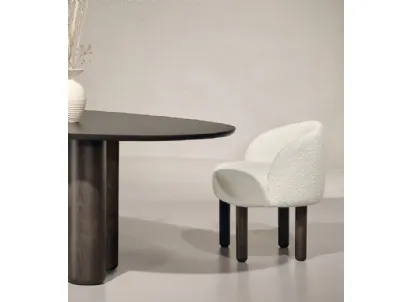 Sedia in tessuto con gambe in frassino Pebble di Nature Design