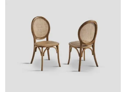 Sedia DB006695 rovere seduta e schienale in legno intrecciato di Dialma Brown