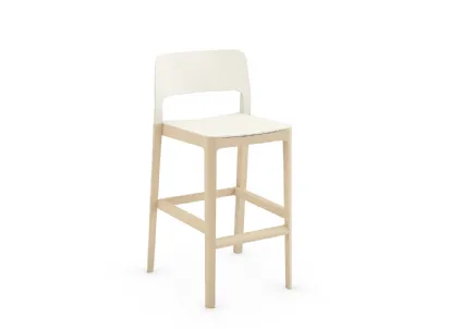 Sgabello Settesusette Kitchen Stool in polipropilene con base in Faggio massello di Infiniti