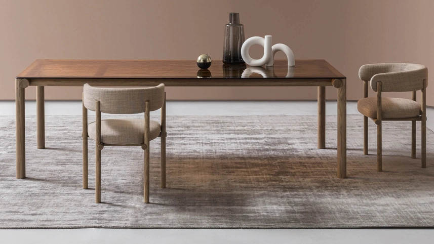 Sedia Stiks in tessuto e legno di Alf Da Frè