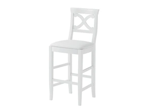 Sgabello Victory in faggio laccato opaco con seduta in ecopelle imbottita di Veneta Cucine