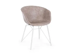 Sedia Warhol rivestia Ecopelle Beige di Bizzotto