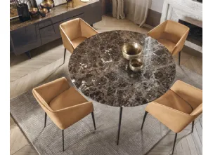 Tavolo rotondo con piano in marmo Liuto Round di Alivar