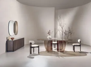Tavolo in vetro cotto Ambra Blur di Nature Design