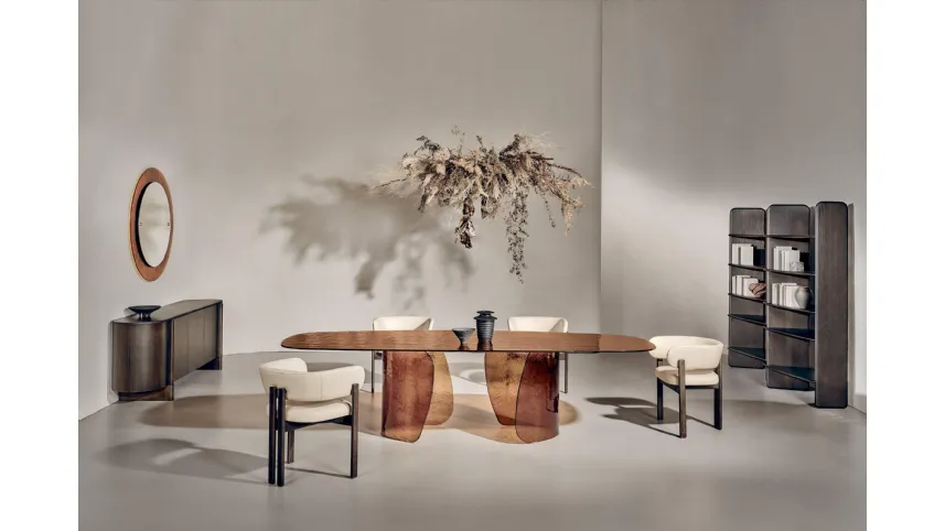 Tavolo in vetro cotto Blur di Nature Design