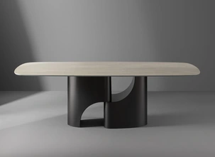 Tavolo Taijitu con top in ceramica di Bonaldo