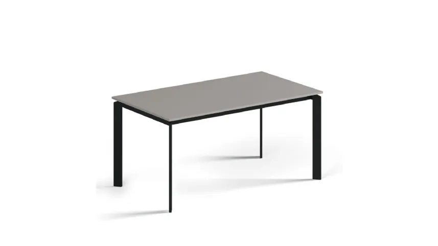 Tavolo allungabile con piano in laminato e struttura in metallo brunito Daniel di Orme