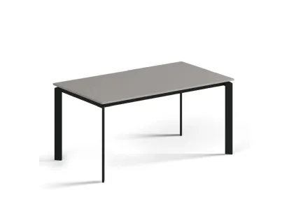 Tavolo allungabile con piano in laminato e struttura in metallo brunito Daniel di Orme