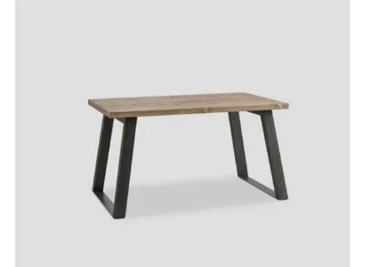 Tavolo DB005962 base metallo e top massello di Dialma Brown
