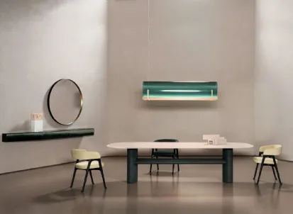Tavolo Ellipse in marmo travertino di Baxter