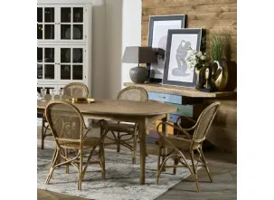 Tavolo tondo allungabile Favignana realizzato in legno massello di Rovere naturale di Dialma Brown