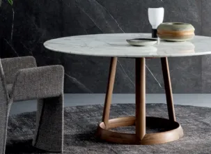 Tavolo fisso in legno e marmo Greeny di Bonaldo