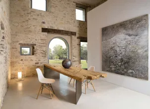 Tavolo ILL Metal in legno secolare di Nature Design