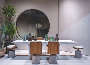 Tavolo in pietra calcarea Judd di Baxter