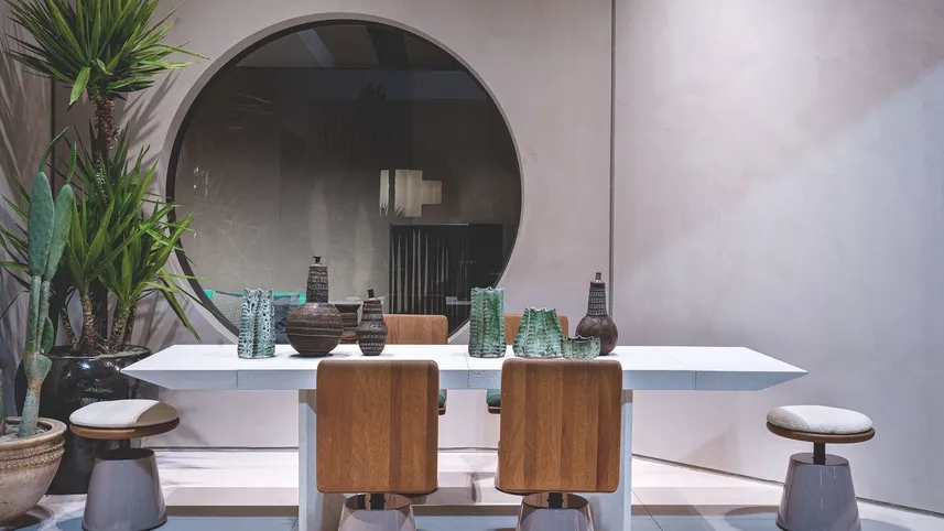 Tavolo in pietra calcarea Judd di Baxter