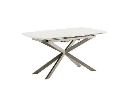 Tavolo allungabile Kanto Caranto con piano in ceramica e struttura in metallo di Veneta Cucine