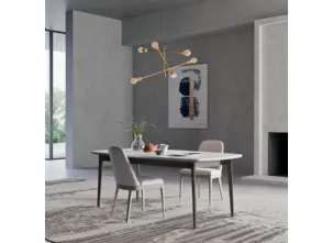 Tavolo ellittico con top in marmo di Carrara Luis 01 di Orme